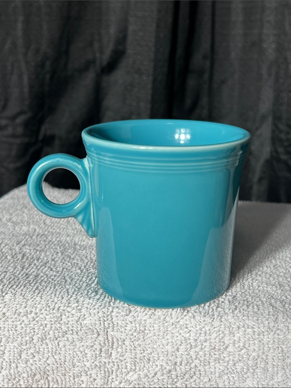 Fiestaware Turquoise Ceramic Mug with Round Loop Handle